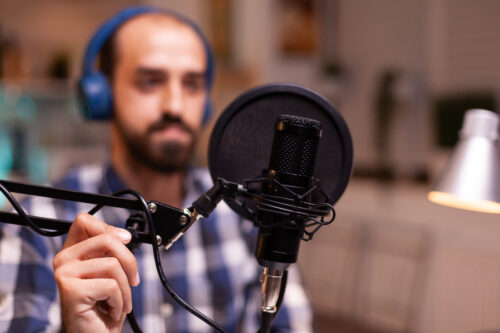 Podcast at your best: image of man podcasting